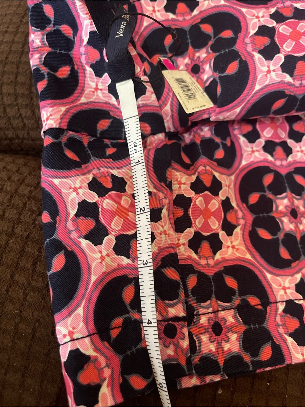 Crown & Ivy Pink and Blue Bermuda Shorts Geometric Floral - Picture 4 of 4